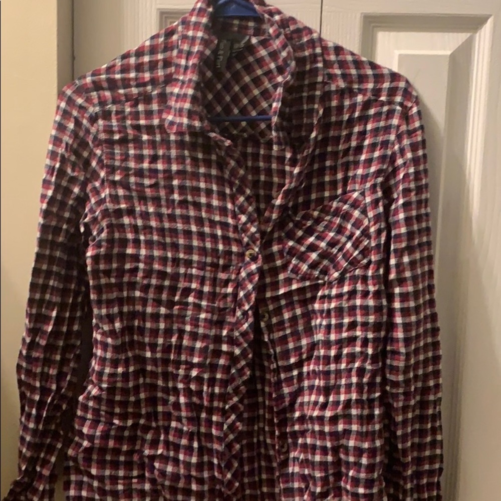 Casual plaid button down